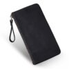 Vintage Genuine Leather Large Capacity Clutch Bag Phone Organizer Wallet Pen Case