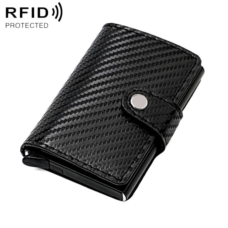 KB237 Carbon Fiber Texture RFID Aluminum Alloy Multi-card Wallet