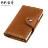 KB256 Retro Crazy Horse Leather RFID Automatic Aluminum Box Card Bag