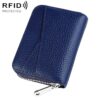 KB20 RFID Genuine Leather Zipper Coin Card Bag