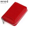 KB301 RFID Anti-theft Genuine Leather Zipper Card Bag