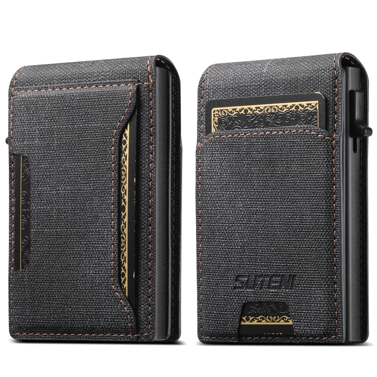 Suteni Denim Texture Key Press Automatically Pop Up Card Box