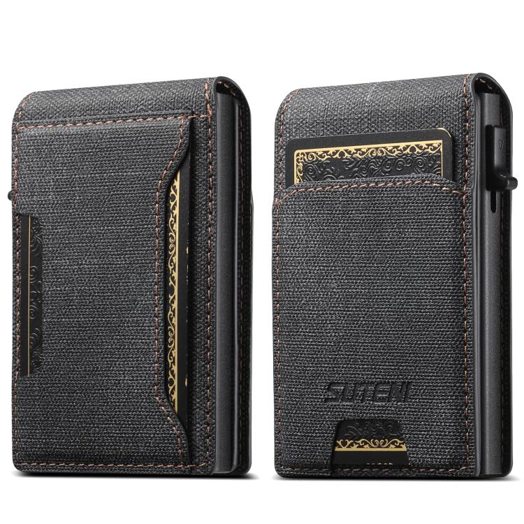 Suteni Denim Pattern Button Automatically Pops Out the Card Box