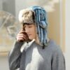Unisex Winter Plus Velvet Thicken Warm Striped Bomber Hat Flight Cap, One Size