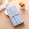 Women Purse Thread Plaid Leather Fashion Design With Polyester Phone Bag Long Slim Ladies Wallet