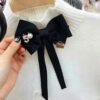 Ladies Three-dimensional Letter Cloth Brooch College Style Sweet Long Ribbon Bow-knot Bow Tie Costume Accessories