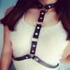 Punk Style PU Leather Strap Neck Strap for All Kinds of Shirts