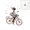 Cycling Girl Pattern Heat Transfer DIY Clothes Cloth Sticker