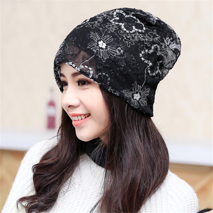 Dual-use Double-layer Lace Wrap Cap Stacking Cap