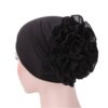 Solid Color Chiffon Big Cap Flower Pullover Turban Hat, One Size