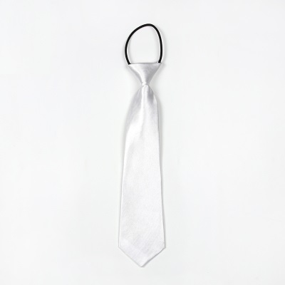 Solid Color Casual Rubber Band Lazy Tie for Children, White, Black, Orange, Wine red, Pink, Blue, Rose Red, Fluorescent Green, Dark Grey, Navy Blue, Dark Purple, Red, Champagne, Silver, Purple, Yellow, Light Navy, ArmyGreen, Lake Blue, Light Champagne...