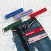 Women Wild Letter Pattern Double Loop Buckle Canvas Belt, 130 x 3.8cm