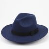 Men / Women Retro British Style Wool Jazz Cap Big Edge Sun Hat