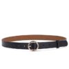 Gold Ring Belt Female PU Leather Waist Belts Jeans Pants