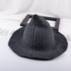 Wool Cap Knitting Fisherman Hat Women Female Witch Hat Pointed Gap