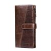 KAVIS Genuine Leather Women Wallet Long Clutch Zipper Coin Purse