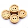 100 PCS/Set Natural Color Wooden Buttons Handmade Love Letter Wood Button Craft DIY Baby Apparel Accessories, 15mm, 20mm, 25mm