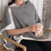 Button Striped Scarf Dual-Use Autumn & Winter Thickened Warmth Imitation Cashmere Shawl, Black, Light Grey, Beige, Wavy-Beige, Wave-Gray, Wave-Black, Rhombus-Black, Rhombus-Light Gray, Diamond-Mica