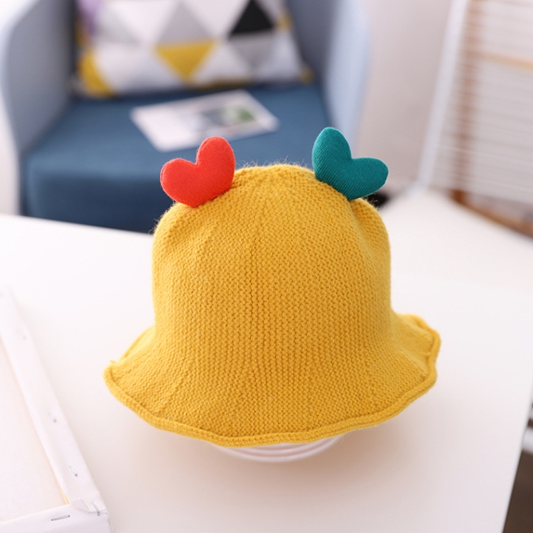 Baby Love-heart Knitted Hat Children Wild Knitted Fisherman Hat, S, L