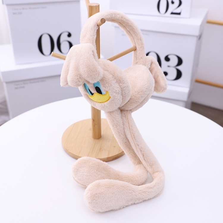 Cartoon Little Duck Ears Moving Winter Warm Earmuffs Press Airbag Earmuffs Cute Ear Warmer for Children, One Size