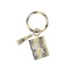 Wrist Keychain Coin Purse PU Leather Snake Print Bracelet Card Case, White, Yellow, Green, Red, Black