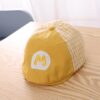 MZ9741 Embroidered Letter Lattice Hat Children Autumn Simple Beret, Around 48cm