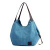 Canvas Bag Simple Wild Lady Retro Art Casual Bag Single Shoulder Bag, Lake Blue, Beige, Purple Coffee, Gray, Coffee, Black