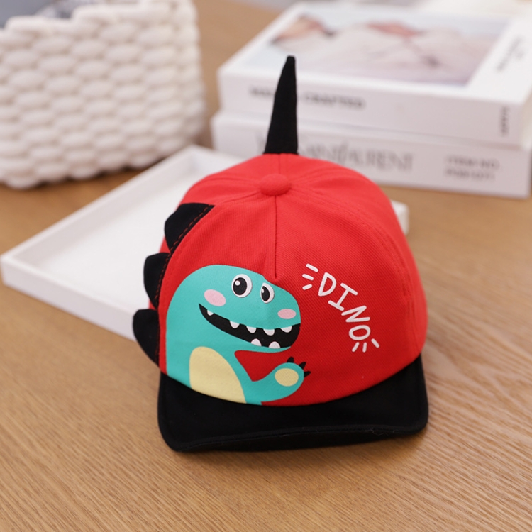C0306 Spring Cartoon Dinosaur Pattern Baby Peaked Caps Infant Sunhat, 48cm Adjustable