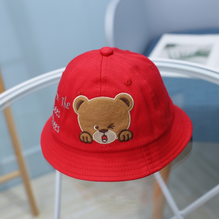 MZ8871 Cartoon Little Bear Pattern Children Basin Hat  Baby Fisherman Hat, Around 46cm