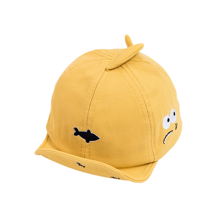 C0363 Cartoon Shark Pattern Baby Peaked Cap Cotton Hat, 46cm Adjustable