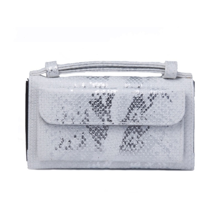 Ladies Snake Sequins Print Wrist Bag Multifunctional Chain One-Shoulder Diagonal Wallet, Silver, Orange, Pink, Black, Gray, Gold, Nude Pink, Khaki, Rice White