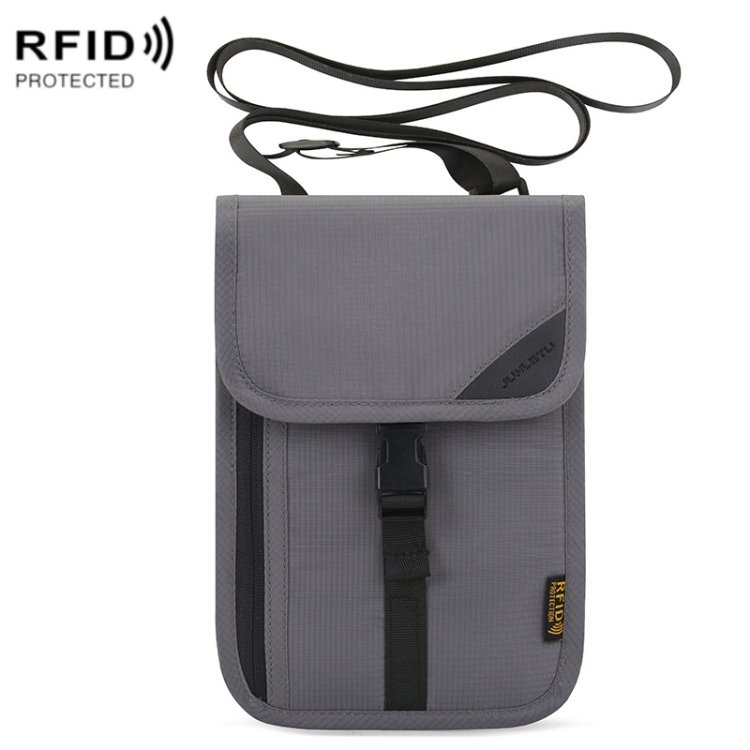 1062 Travel Passport Bag RFID Multi-Function Document Holder Hanging Neck Ticket Protective Case, 1062 Gray, 1062 Rose Red, 1062 Blue, 1062 Purple, 1062 Black, 1062 Light Grey