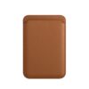 MagSafe Magnetic Leather Card Case Holster For iPhone, Saddle Brown, Indigo Sea BLue, California Poppy, Black, Dark Night Green, Red, Pink