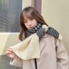 Classic Houndstooth Color Matching Scarf Women Autumn And Winter All-Match Warm Knitted Bib, 190cm
