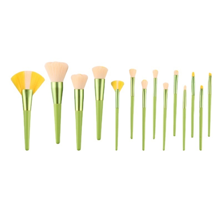 14-In-One Super Soft Hair Beauty Makeup Brush Set Loose Powder Brush Fan-Shaped Highlight Brush Concealer Brush,Style:, OPP Bag, With Brush Bag