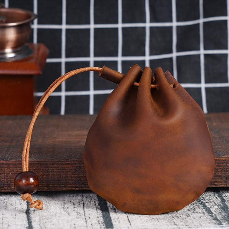 18L-107 Vintage Leather Coin Purse Mini Organizer, Brown, Black, Wine Red, Coffe, Green, Blue