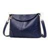 Ladies Fashion Single Shoulder Soft Leather Small Square Bag, Blue, Black, Taro Purple, Red