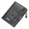 Baellerry D3218 Men Short Multi-Card Slot Zipper Wallet Large Capacity Card Holder, Khaki, Black, Brown