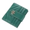 BOISEEN  Ladies Card Holder Embossed Multi-Card Slot Buckle Bank Card Holder Small Wallet, Green, Blue, Black, Pink, Maroon, Dark Red