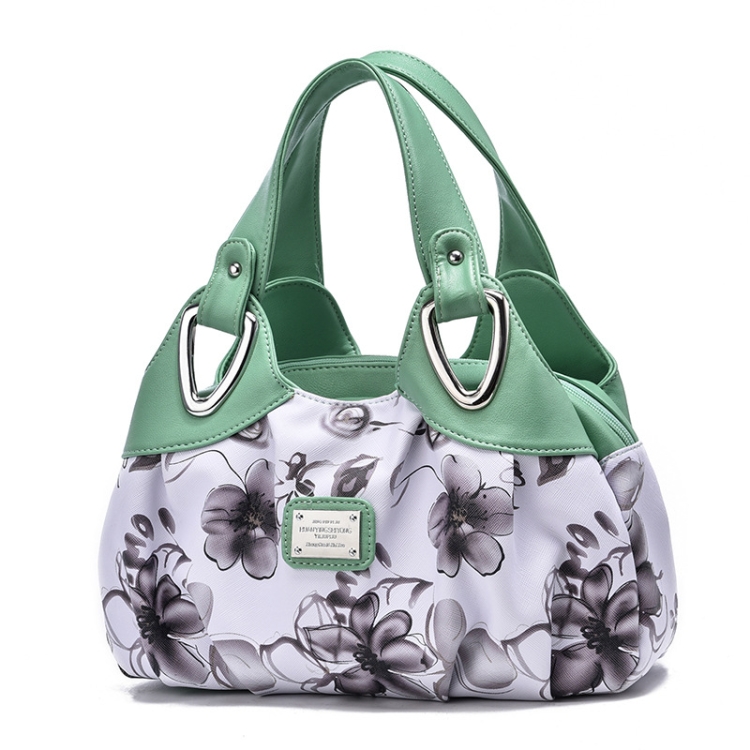 722 Women Soft Leather Handbag, Green handle Lily, Green Handle Rose, White Handle Green Flower, White Handle Red Flower, White Handle Purple Flower, Black Handle Green Flower, Black Handle Red Flower, Black Handle Purple Flower, White Handle Red Rose...
