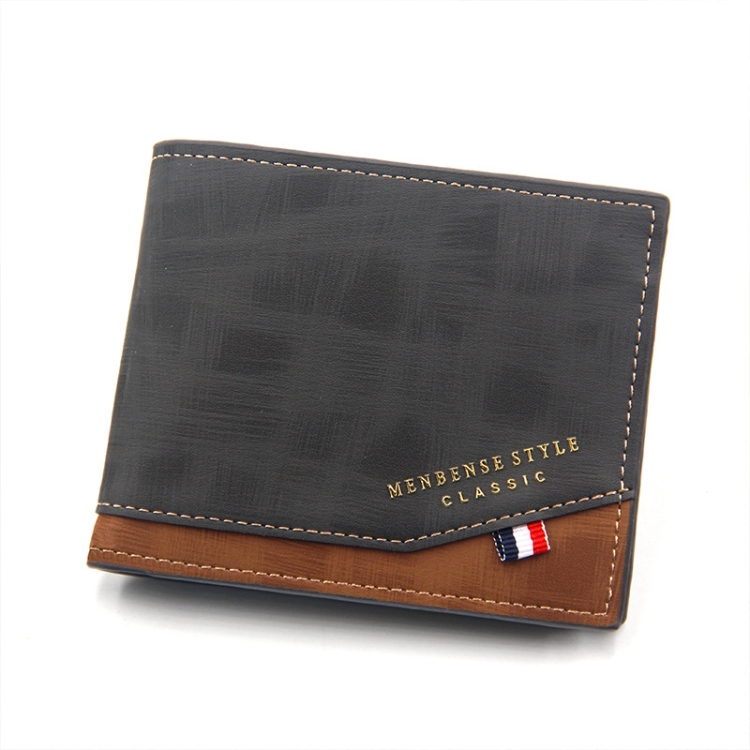 Menbense Hot Stamping Hinge Short Matte Multi-Card Large Capacity Male Wallet, D3301-4 Black, D3301-4 Light Brown, D3301-4 Dark Brown, D3301-5 Black, D3301-5 Light Brown, D3301-5 Dark Brown