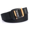 AWMN Men Casual Woven Stretch Sports Hook Buckle Belt, Length:, 120cm