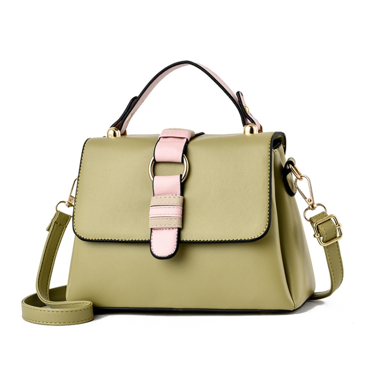 08818 Multifunctional Lady Small Square Handbag, Green, Black, Orange, Pink, Rice Gray, Apricot