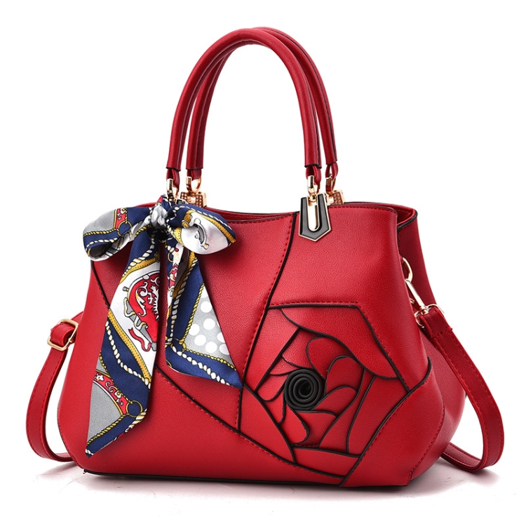 378 Three-dimensional Carved Ladies Handbag, Red Wine, Khaki, Black, Dark Gray, Rubber Pink