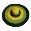 Oversized Brim Dome Rainbow Striped Beach Visor Hat, 56-58cm