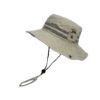 Washed and Distressed Big Brim Fisherman Hat Foldable Sun Hat, Khaki, Black, Gray Green