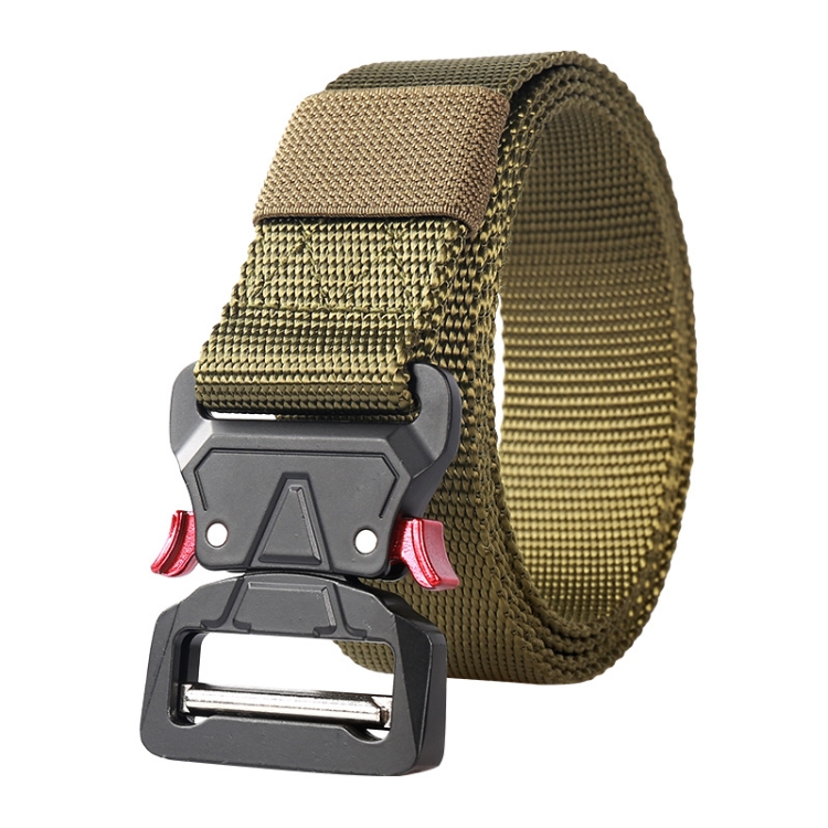 SK008 125x3.8cm Outdoor Sports Faux Nylon Woven Belt, Green, Khaki, Black