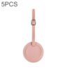 5 PCS Soft-Surface Leather Stitched Round Boarding Pass Luggage Tag