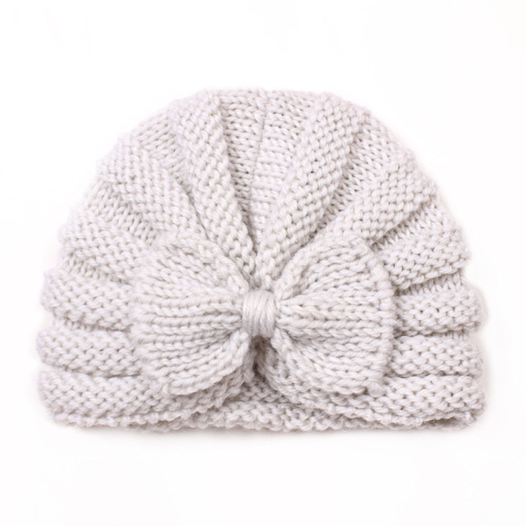 X-22035 Autumn and Winter Baby Bow Knitted Hat Children Warming Wool Cap