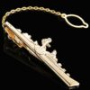 Men Business Formal Wedding Tie Clips, Color: Gold Trumpet, Gold Ship, Gold Trumpet, Gold Treble Symbol, Gold Aircraft, Silver Black, Red Trapezoidal, Red S Shape, Black S Shaped, Silver Treble Symbol, Silver Golf, Silver Wings, Gold Wings...